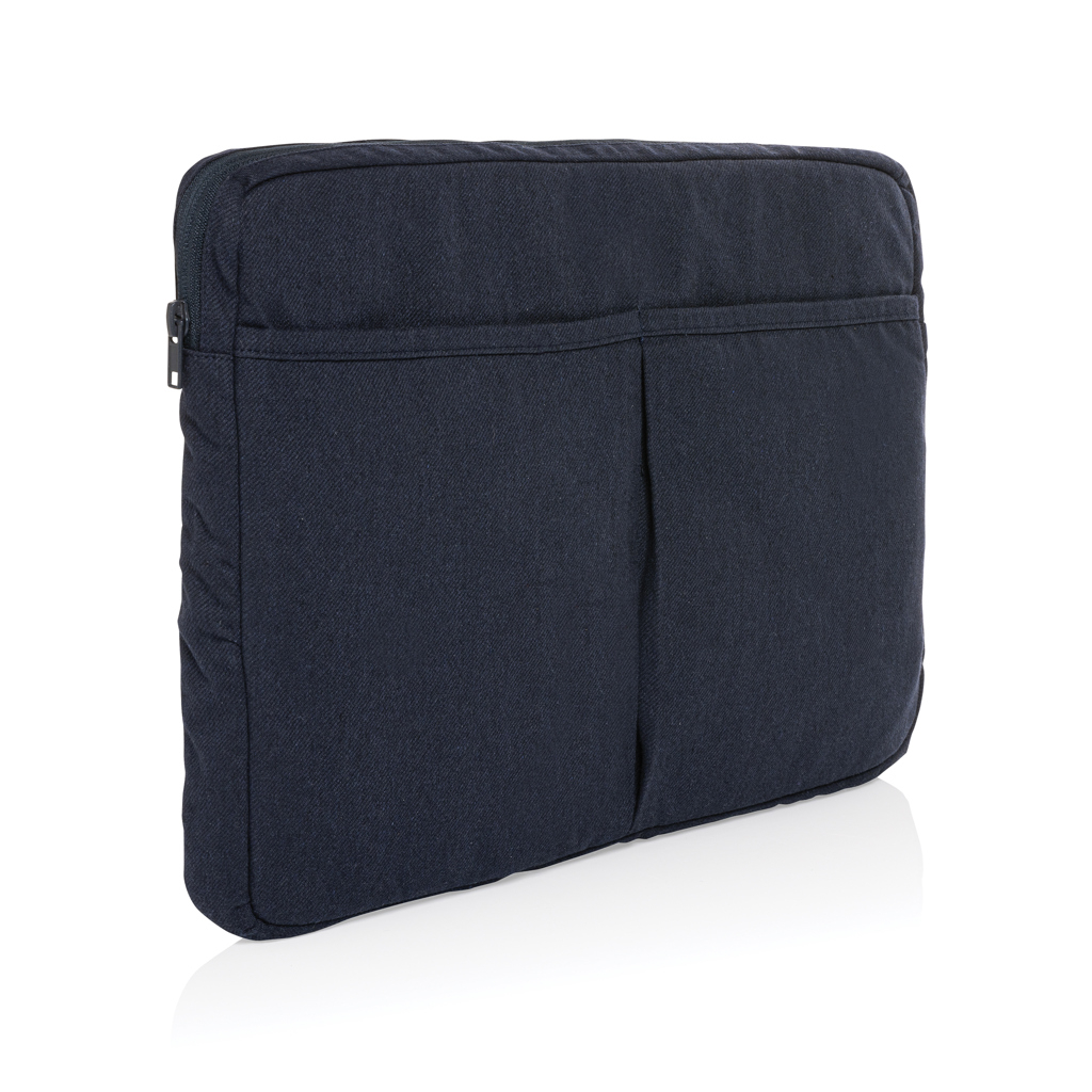 Pochette personnalisable 15,6'' coton recyclé 340g Laluka Bleu marine